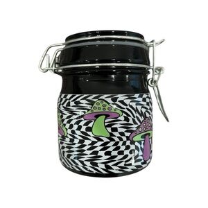 Trippy Mushroom Glass Stash Jar